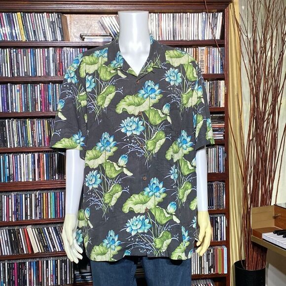Tommy Bahama IslandZone® Camp Hawaiian 70% Silk Casual Summer Short Sleeve Shirt - Picture 8 of 15